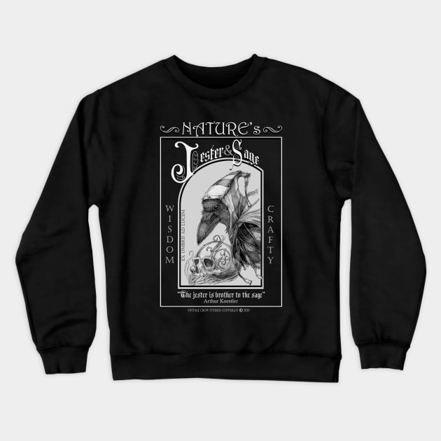 Nature's Jester Crewneck Sweatshirt by Vintage Crow Studios